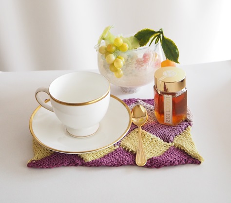 網代編み、 Entrelac knitting 