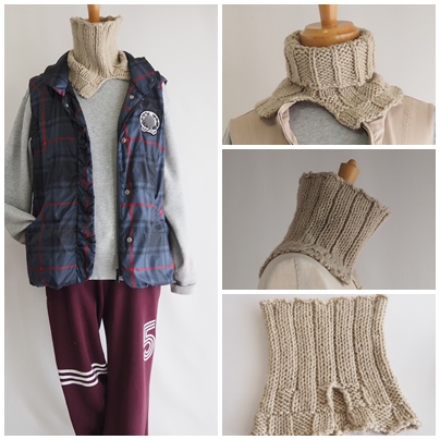 ネックウォーマー、knit neck warmer
