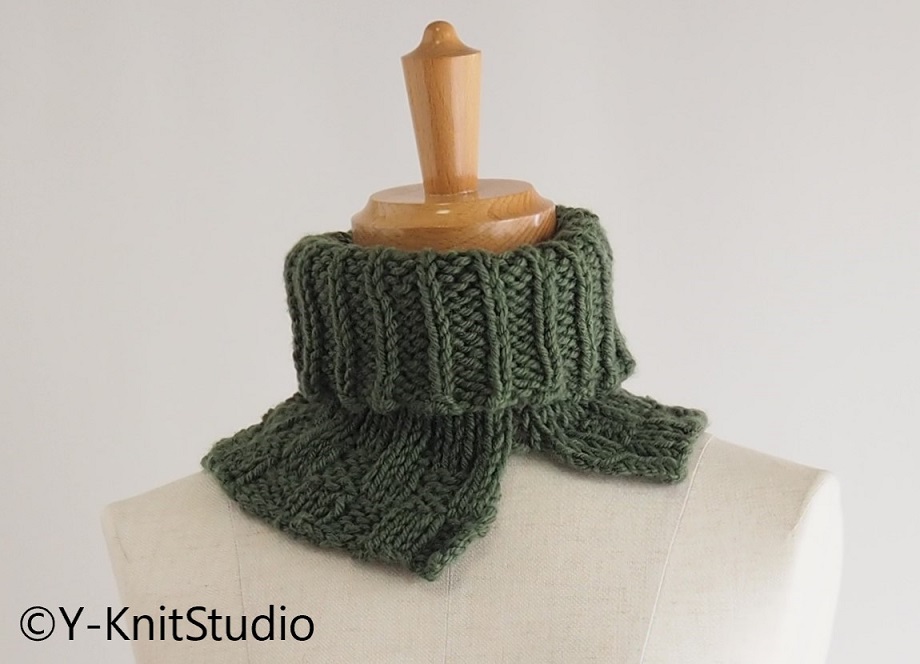 ネックウォーマー、knit neck warmer