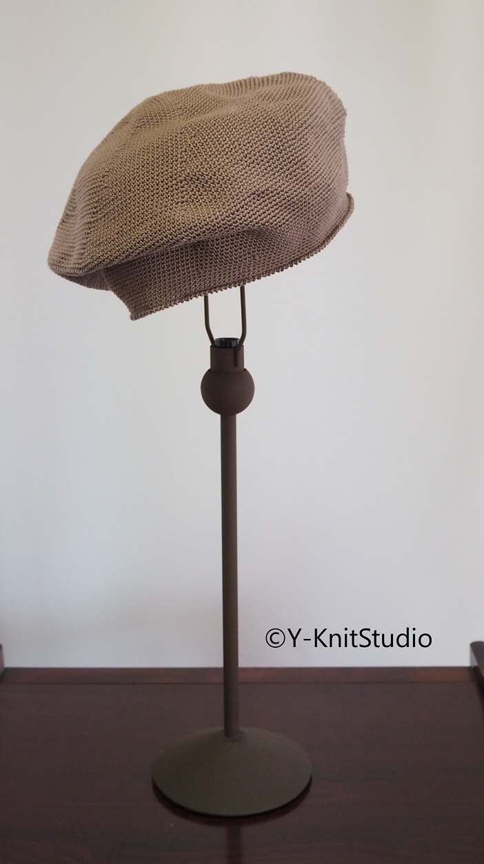 カギ編みベレー帽、summer beret