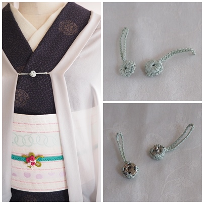 クロッシェ羽織紐、crochet　haori himo