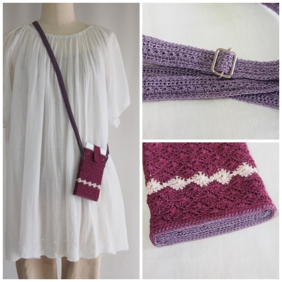 クロッシェスマホポーチ、Smartphone case crochet