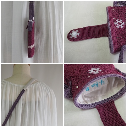 スマホポシェット、Smartphone case crochet