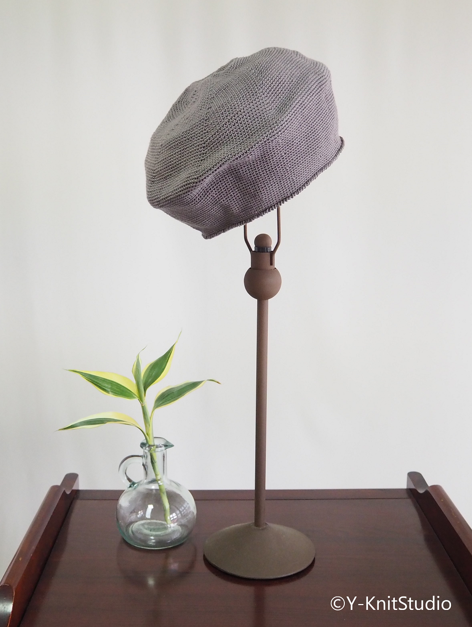 カギ編みベレー帽、summer beret