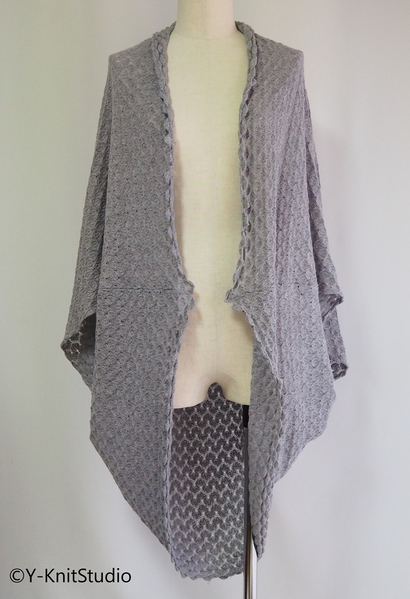 レースニットマーガレット、knit shawl