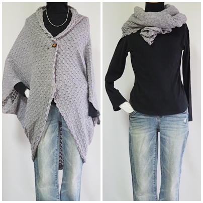 レースニットマーガレット、knit shawl