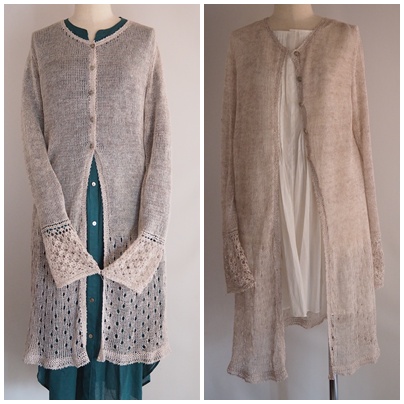 麻のロングカーディガン　linen long cardigan