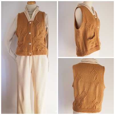 ケーブル模様のベスト Cabled Vest