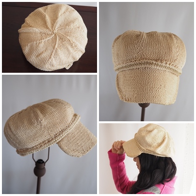 ニットキャスケット、silk casquette