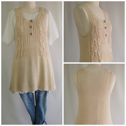 ニットワンピース、ニットチュニック、cotton tunic、 knitdress