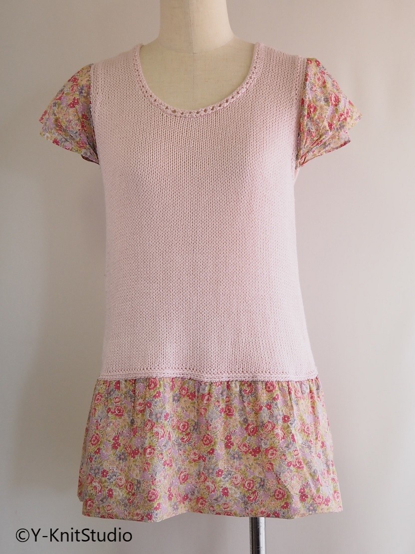 ニットワンピース、ニットチュニック、cotton tunic, knitdress