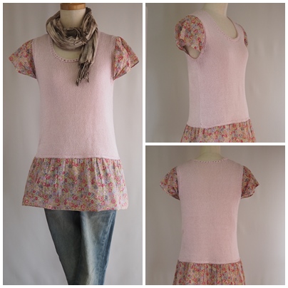 ニットワンピース、ニットチュニック、cotton tunic, knitdress
