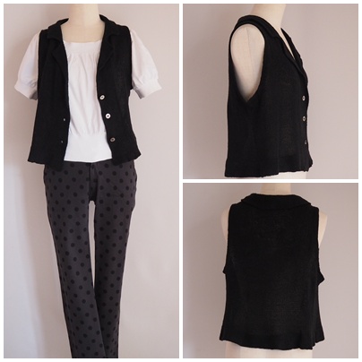 ジャケットベスト　sleeveless knit jacket